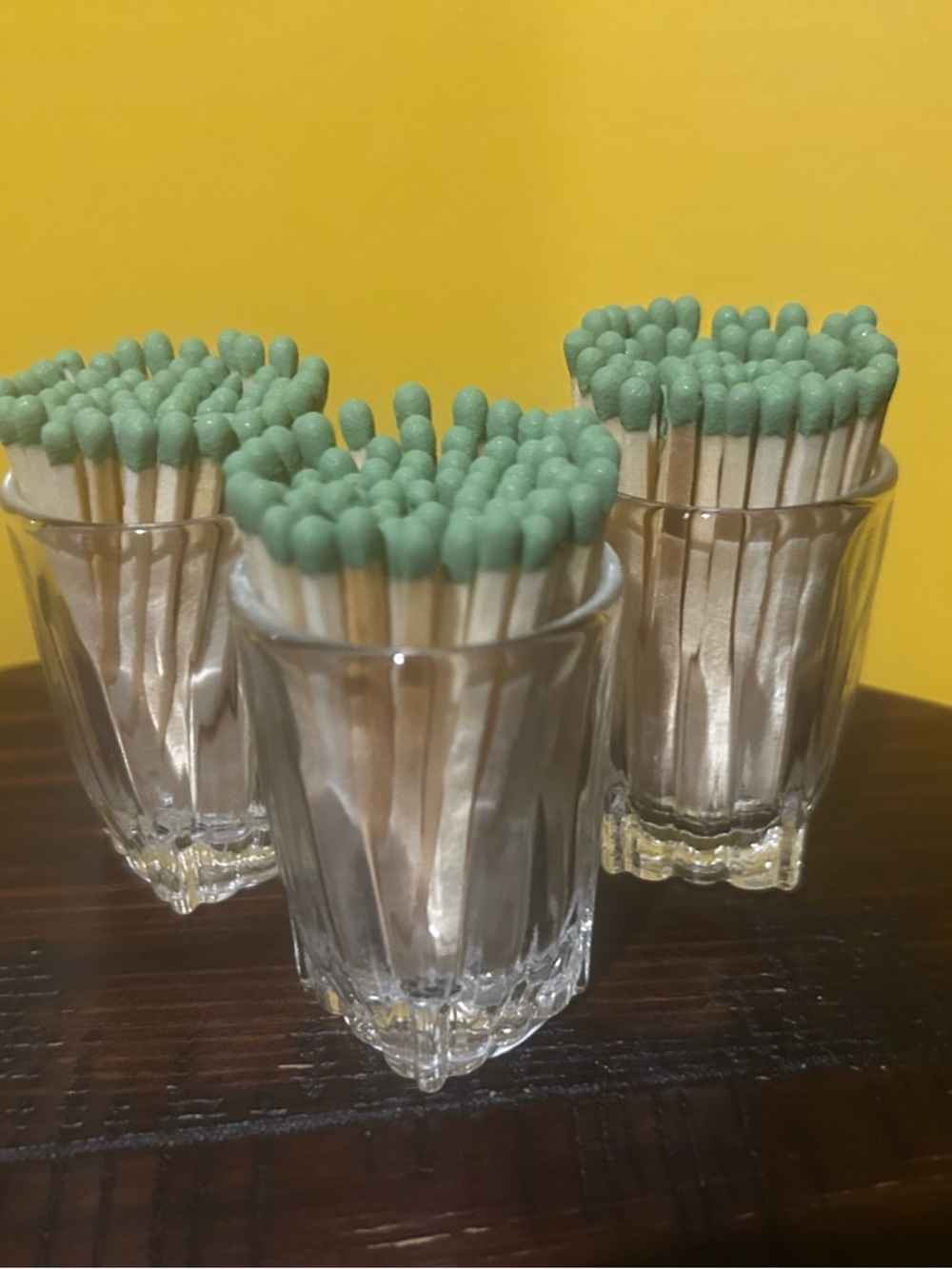 Strike in style set vintage glass holder Decorative Matchsticks FREE Candle!